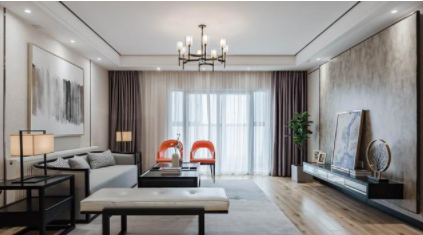 簡(jiǎn)約新中式家具裝修：簡(jiǎn)中設(shè)計(jì)典范，新中式家具中搭兩把現(xiàn)代椅子