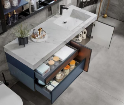 珍珠巖板廠家：2021衛(wèi)生間流行怎樣裝？巖板浴室柜設(shè)計(jì)