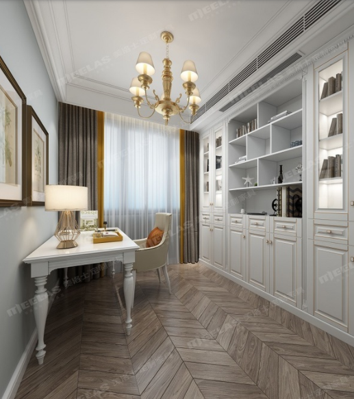 寫字臺(tái)書柜組合：輕奢書柜設(shè)計(jì)，奢而不喧，顏值還高！