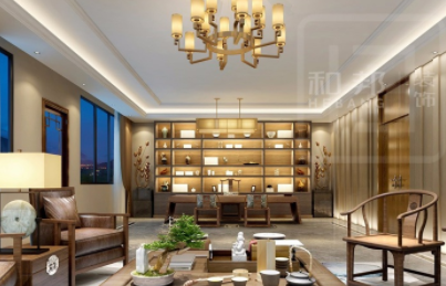 現(xiàn)代別墅設計裝修：新中式別墅設計怎么搭配窗簾色彩？