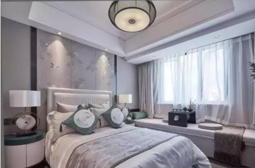 臥室燈光設(shè)計(jì)圖：新中式風(fēng)的臥室設(shè)計(jì)，這樣的房間睡著可真舒適