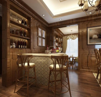 酒柜吧臺(tái)效果圖：家裝中酒柜吧臺(tái)尺寸高度多少合適，酒柜吧臺(tái)一體效果圖